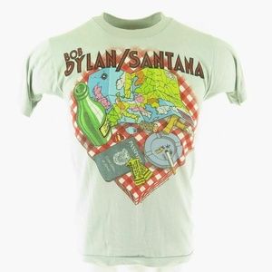 Vintage 1984 Bob Dylan Santana Tee T-shirt Medium